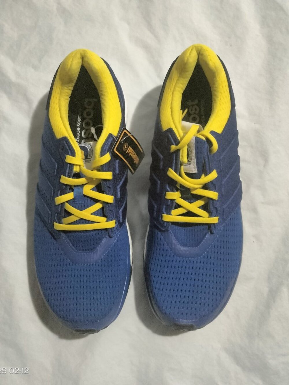 Adidas Supernova Glide Boost 7 Boston Marathon Blue Yellow Runnin Shoes 9 NO BOX